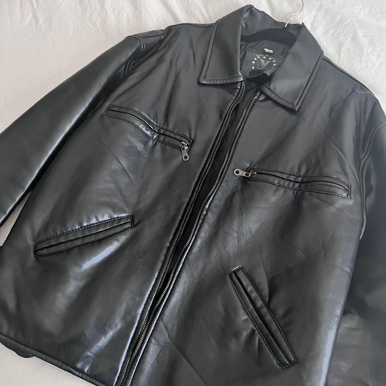 Men’s black leather jacket. Size XL. Ask for... - Depop