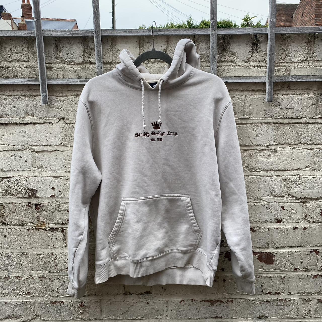 Cream & Brown Stussy hoodie • Amazing condition •... - Depop