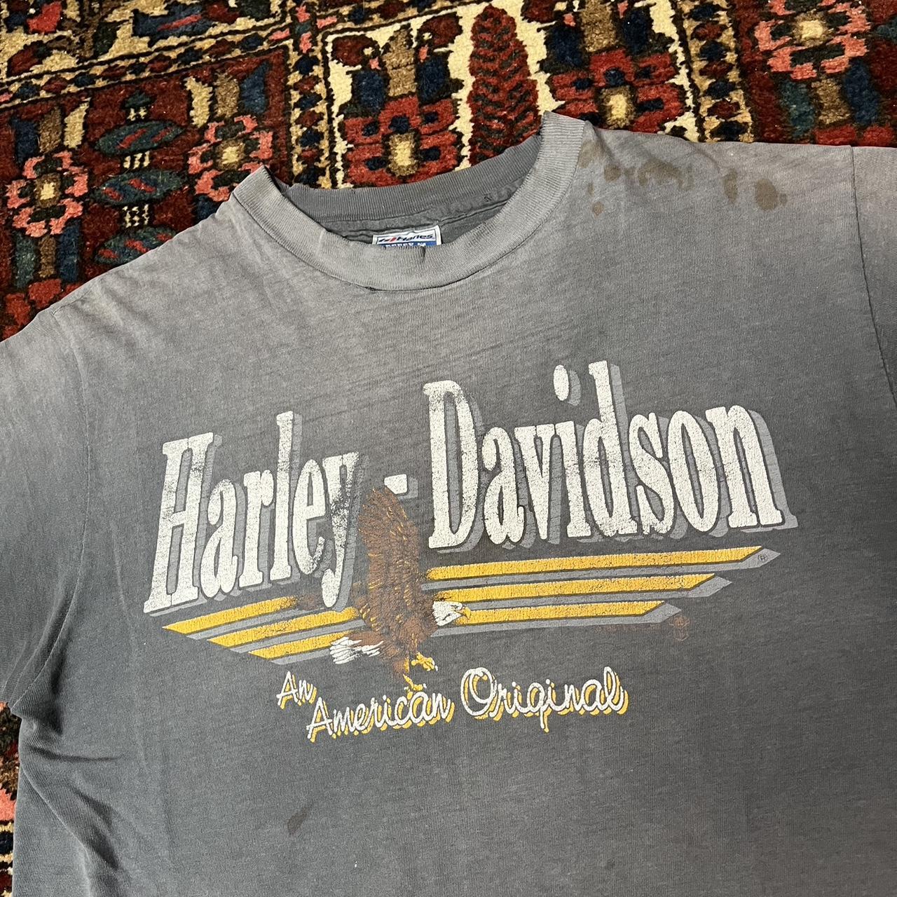 Harley Davidson Men's Black and Grey T-shirt | Depop