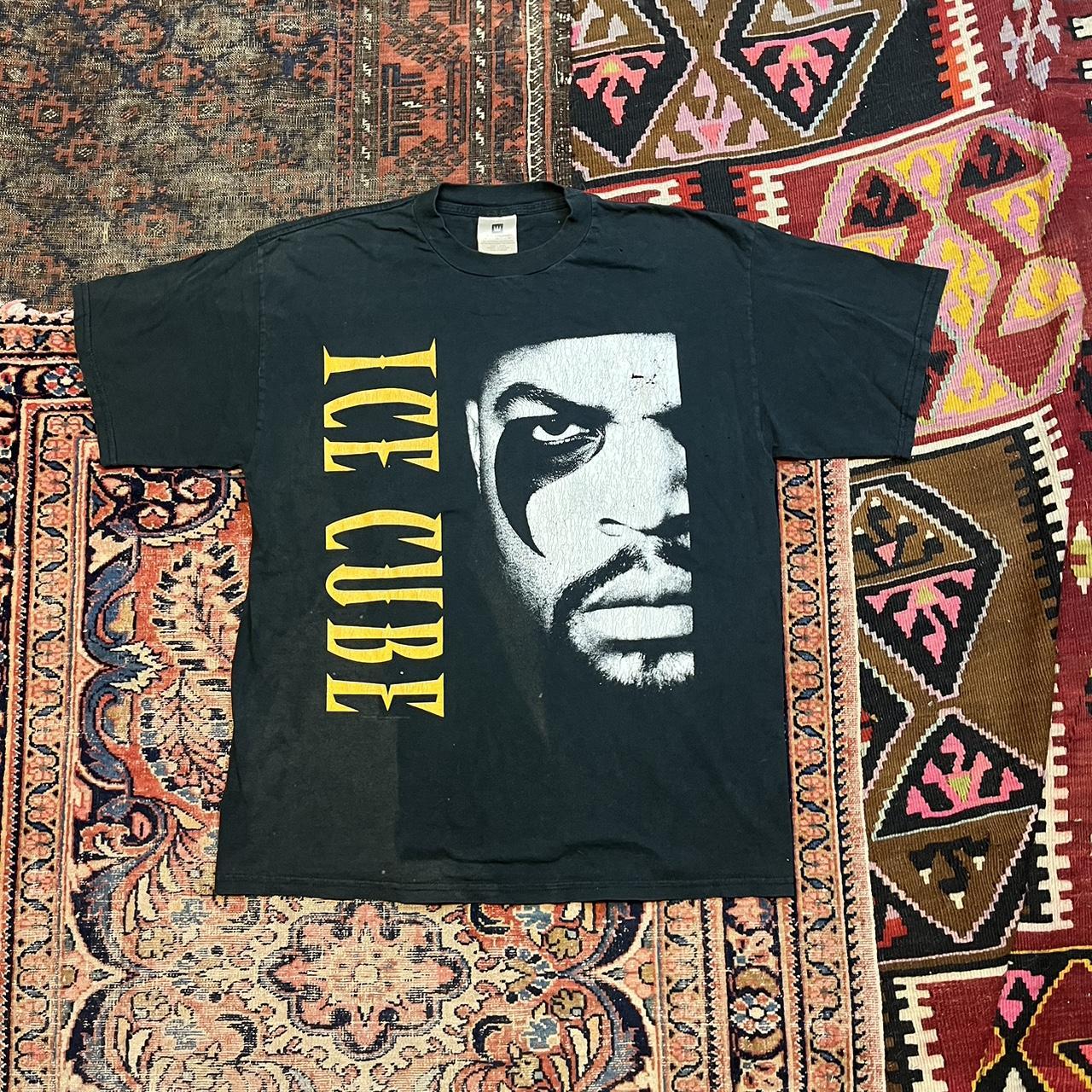 Vintage 1990's Ice Cube rap tee in good distress... - Depop