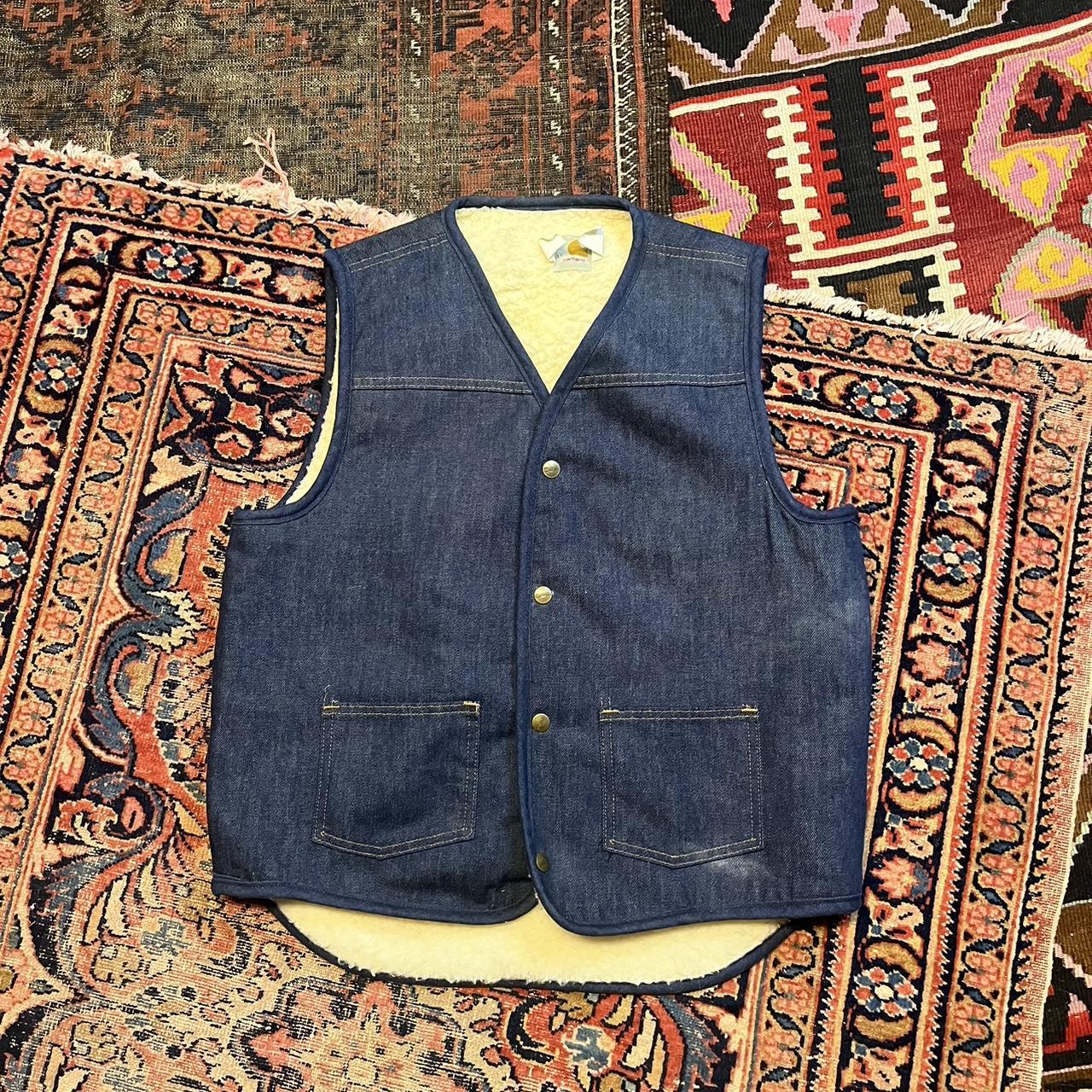 Vintage 1970’s Carhartt Sherpa denim vest in great...