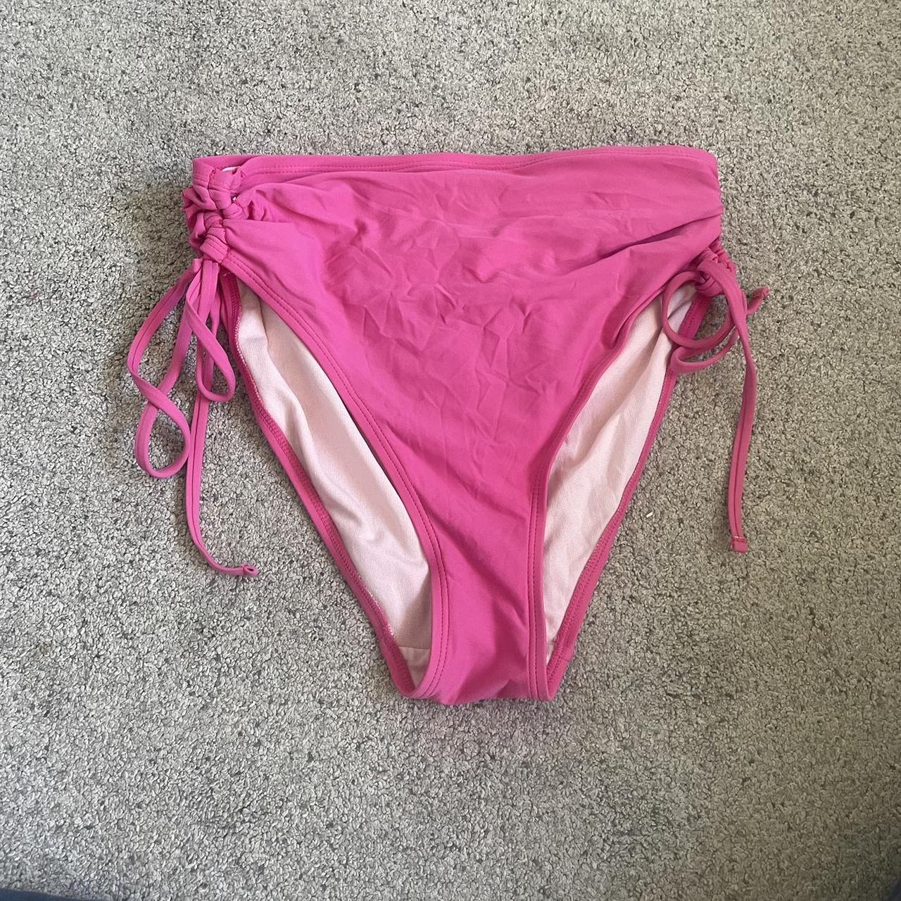 Time and tru tie side pink high waisted bikini... - Depop