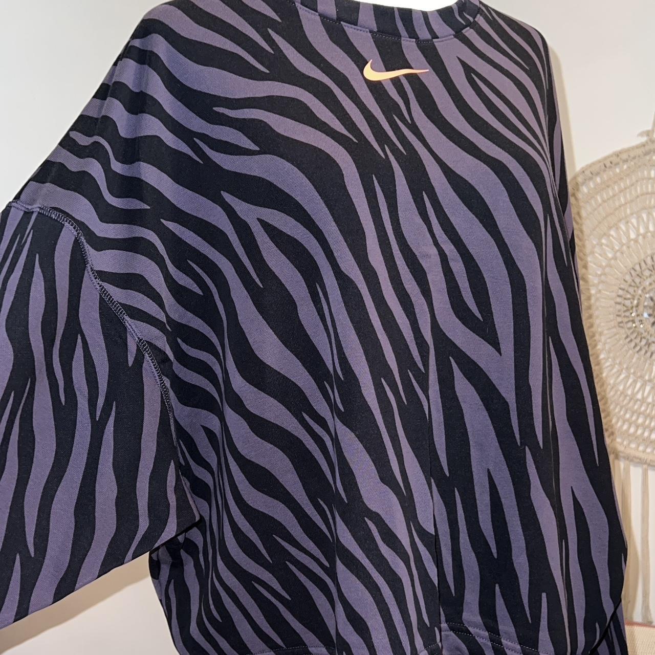 nike icon clash purple zebra print sweatshirt