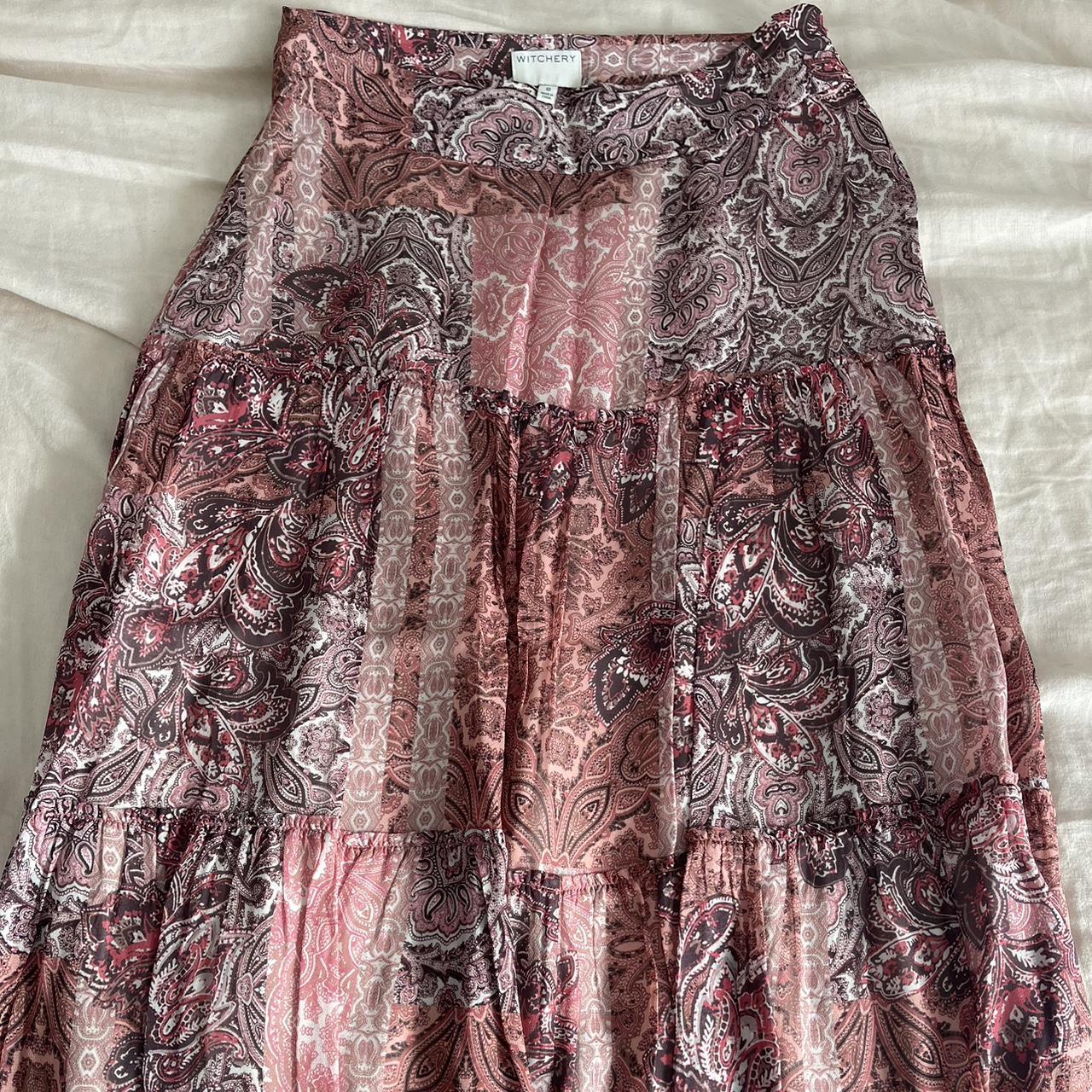 Witchery Printed Maxi Skirt Viscose Material Size 10 Depop