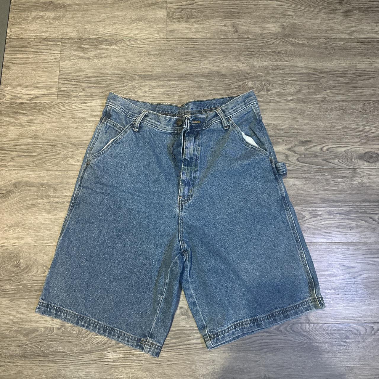 Light washed baggy jean shorts Y2K style Size 32 waist - Depop