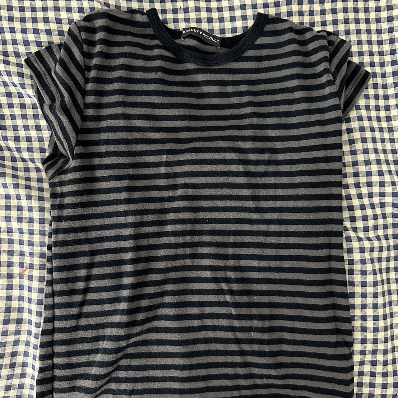 Brandy melville striped top Good condition Size... - Depop