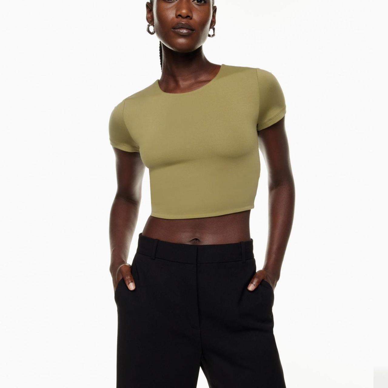 Aritzia Women's Green Croptop Depop