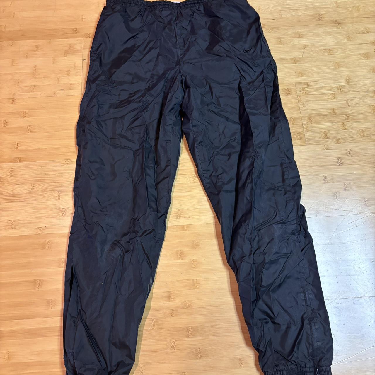 Y2K black Nike track pants Great condition with... - Depop