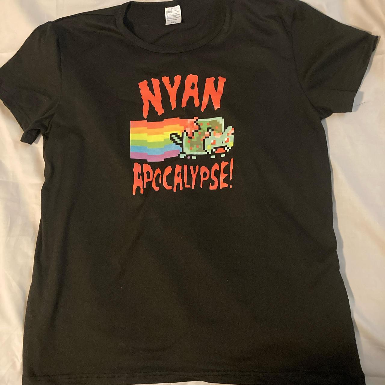 nyan zombie cat shirt tagged xxl but is more like... - Depop