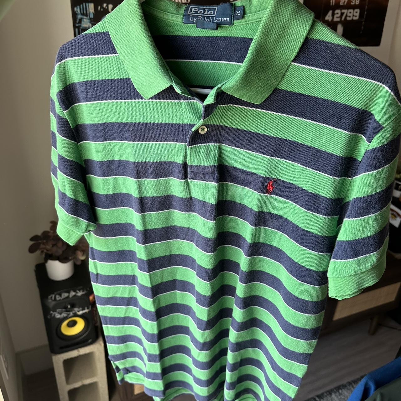 Vintage 90s Striped Polo Shirt M #vintage #polo... - Depop