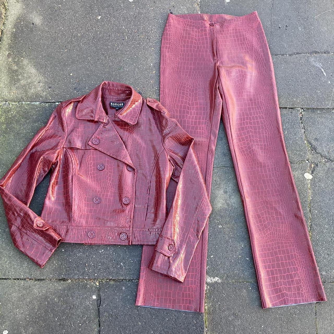 Morgan De Toi Women's Burgundy and Red Suit | Depop