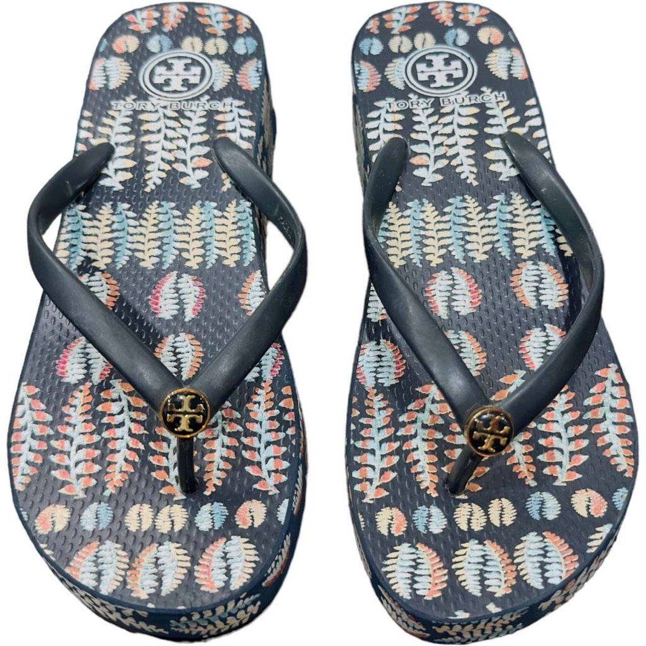 Tory burch outlet flip flops blue