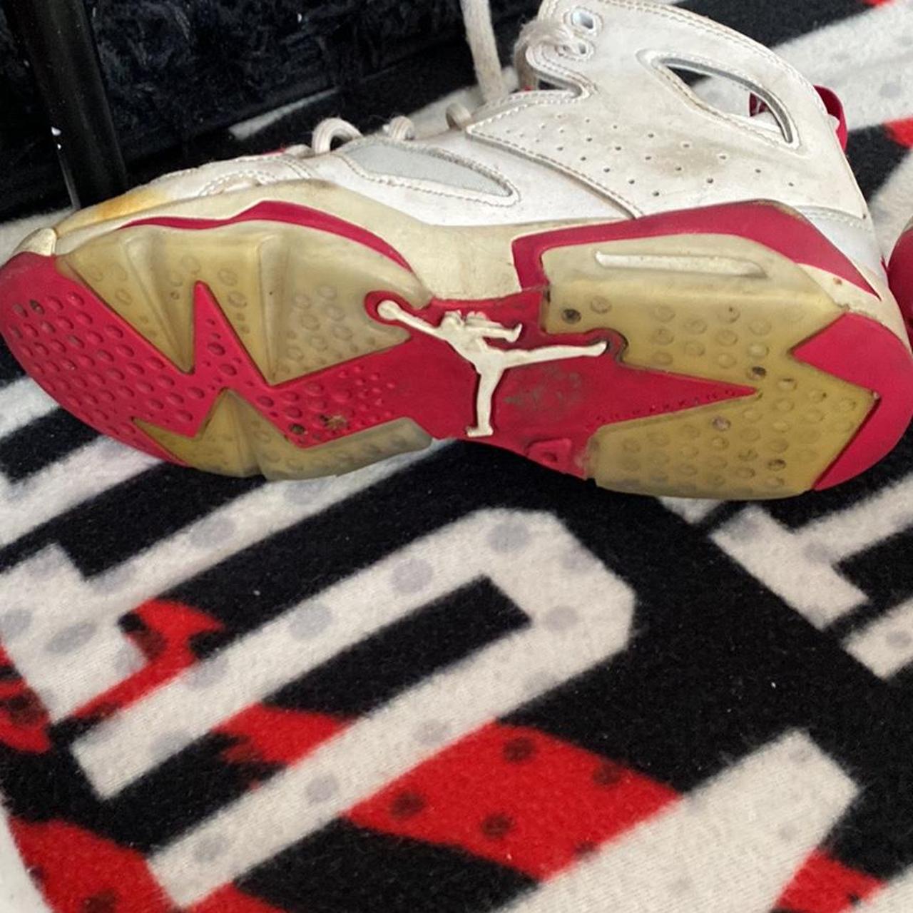 Size 4.5 beat Jordan’s red and white - Depop