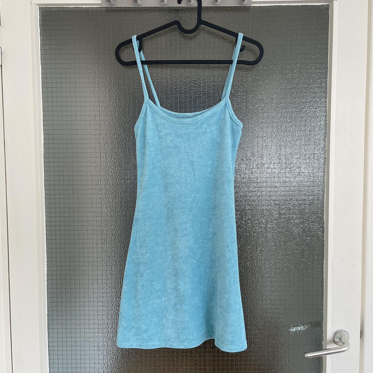BABY BLUE SLIP MINI DRESS if u wanna dress up as... Depop