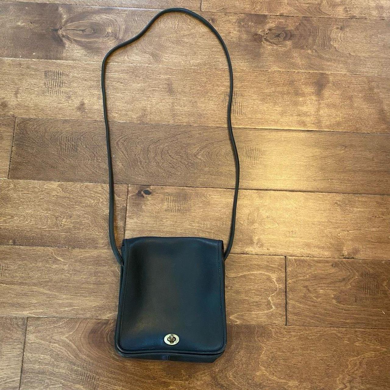 vintage coach shoulder bag. black with buckle. great - Depop