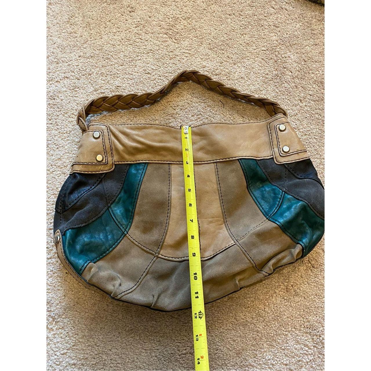 Fifty four by Fossil striped blue tan shoulder Depop