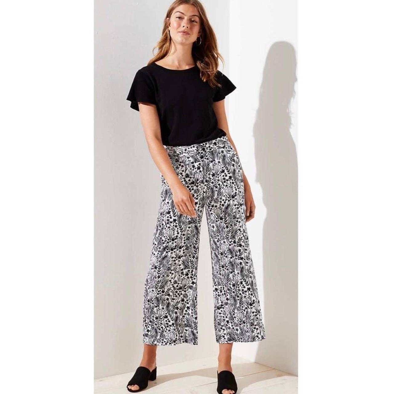 Loft floral shop wide leg pants