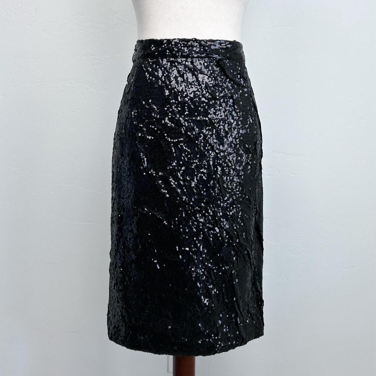 Black knee length sequin skirt best sale