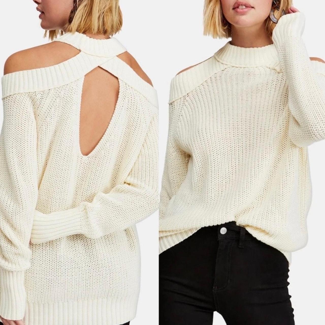 Free People shops Cold Shoulder Sweater SIze Small