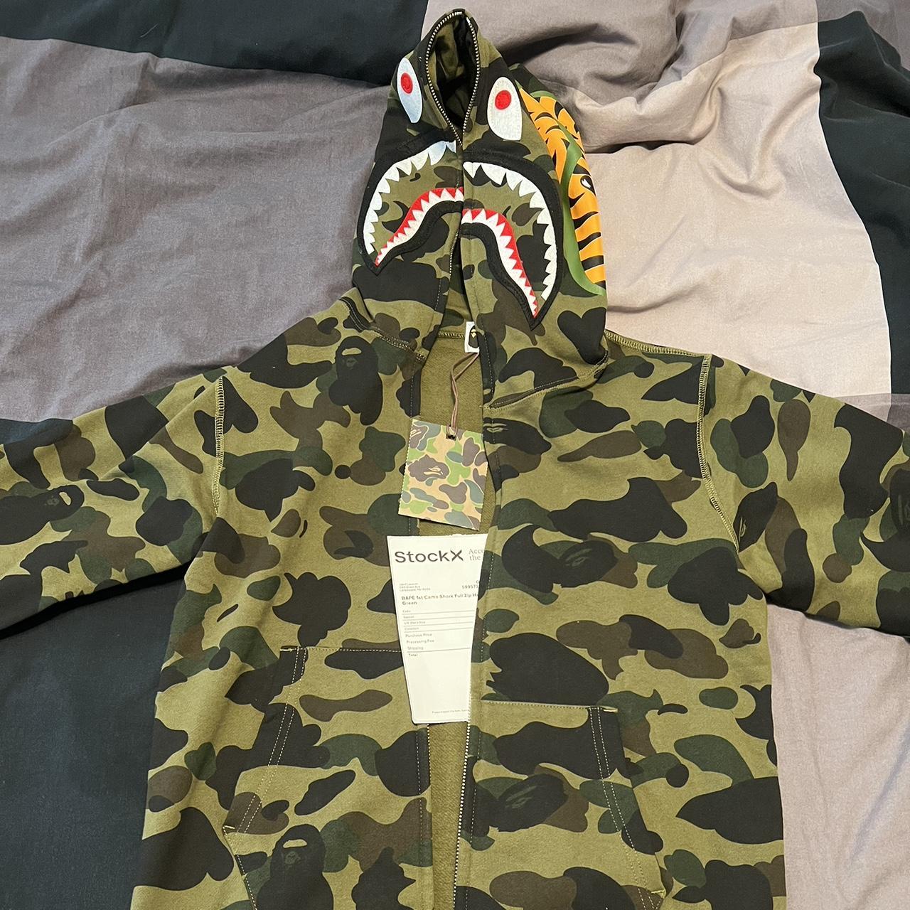 1st camo half best sale shark full zip hoodie