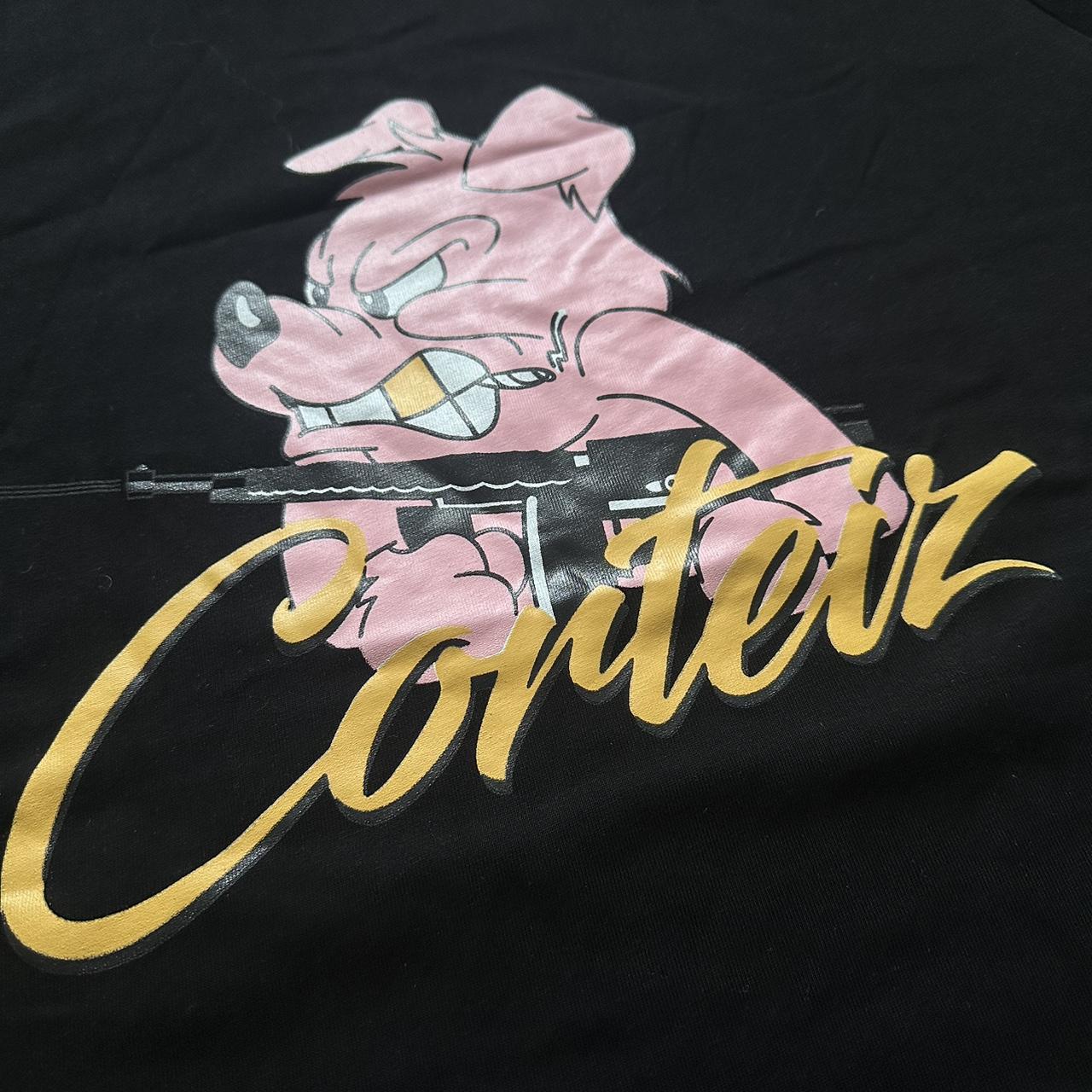 Corteiz Men's Black and Pink T-shirt (2)