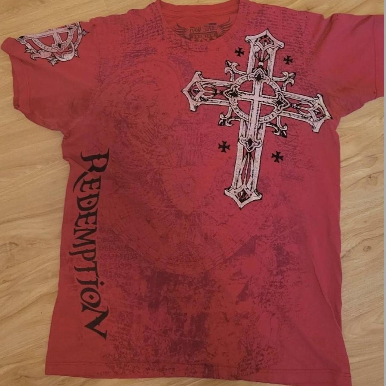 Red raw state redemption tee has a few flaws but to... - Depop