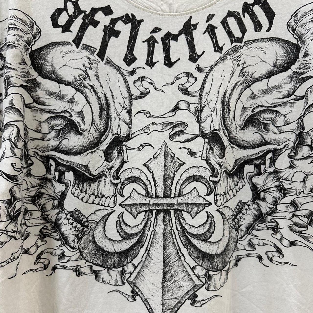 Y2K Grail White Affliction Shirt!! Size: Large No... - Depop