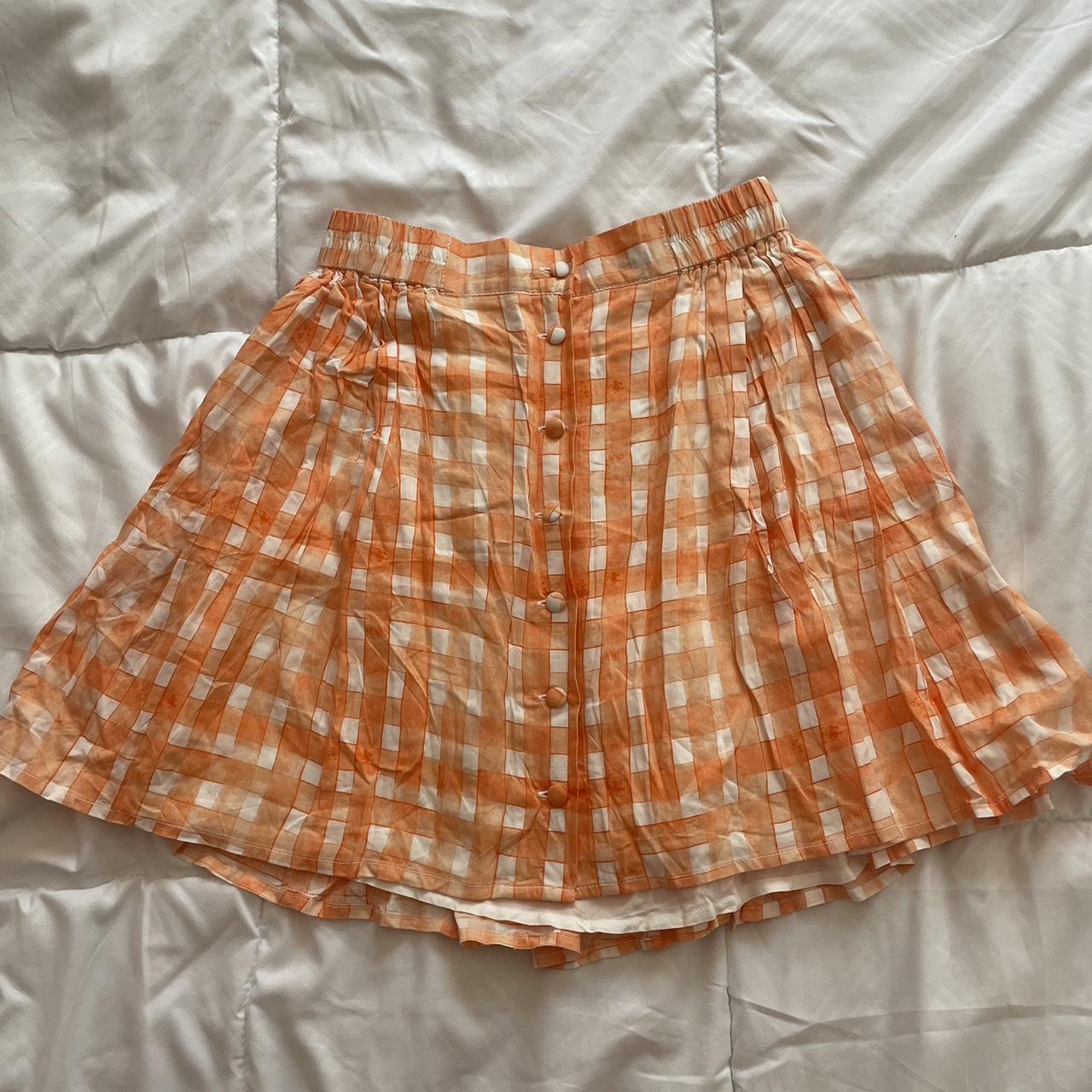 Orange plaid 2025 skirt urban outfitters