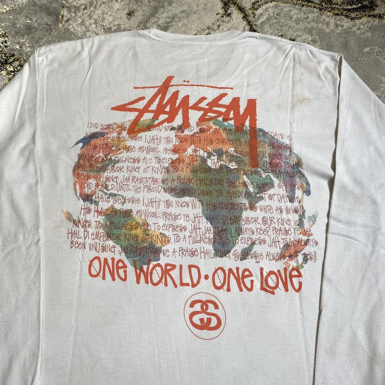 Stussy one world one love long sleeve spellout t | Depop