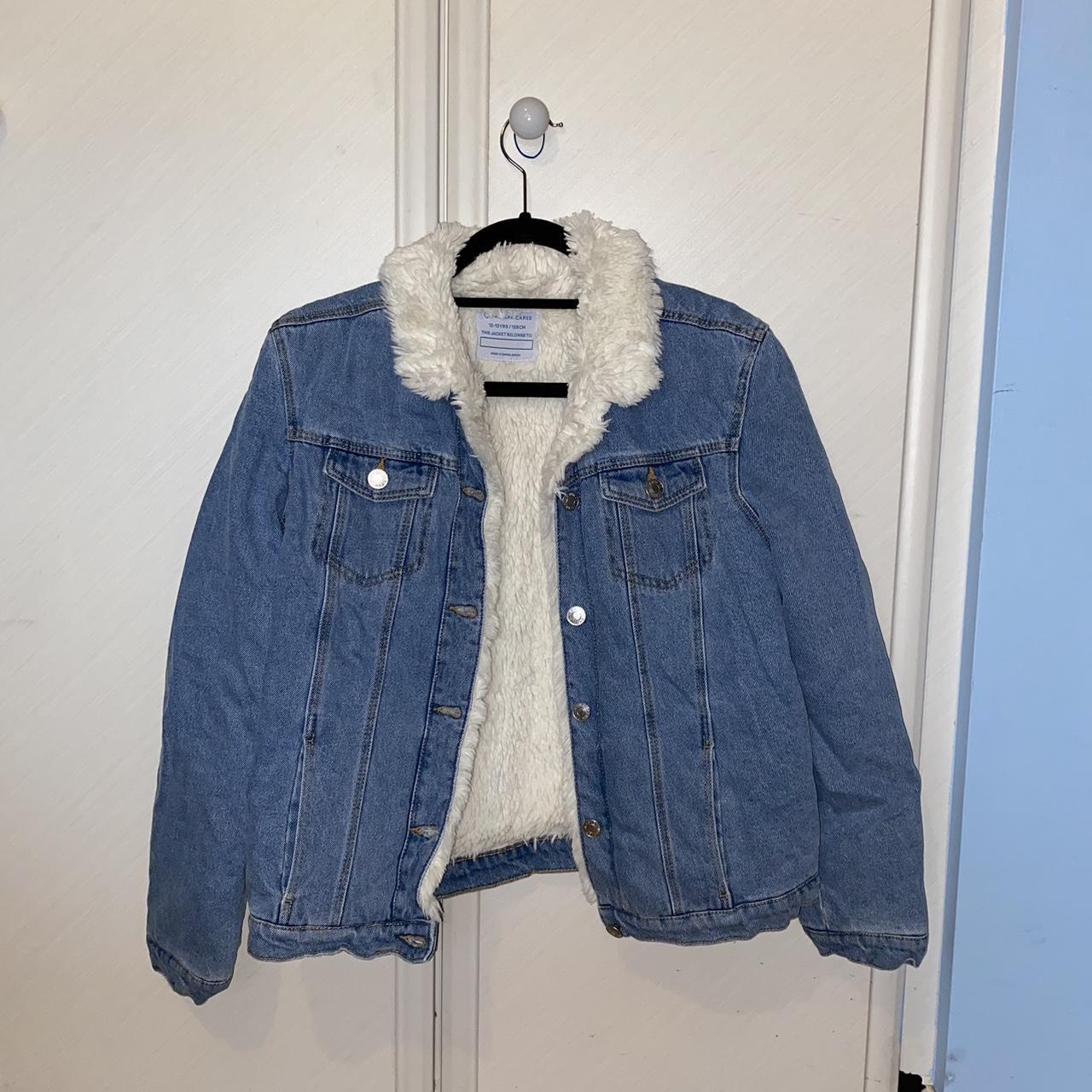 Primark denim jacket with fur hotsell