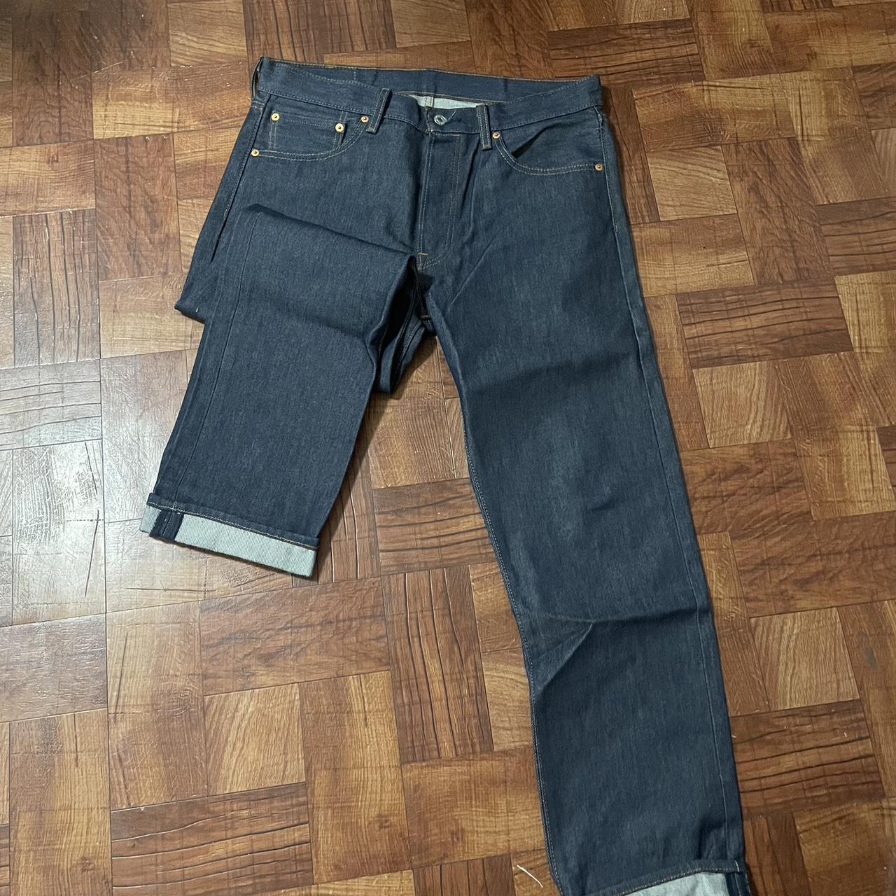 Levi 501 raw denim Worn 1x Size 33x30 - Depop