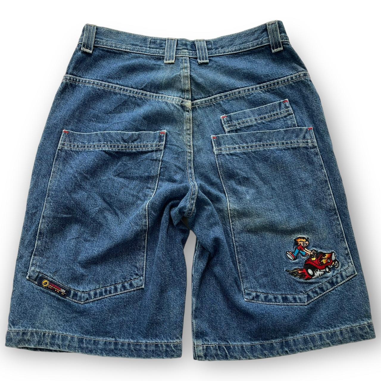 JNCO Men's Blue and Red Shorts | Depop