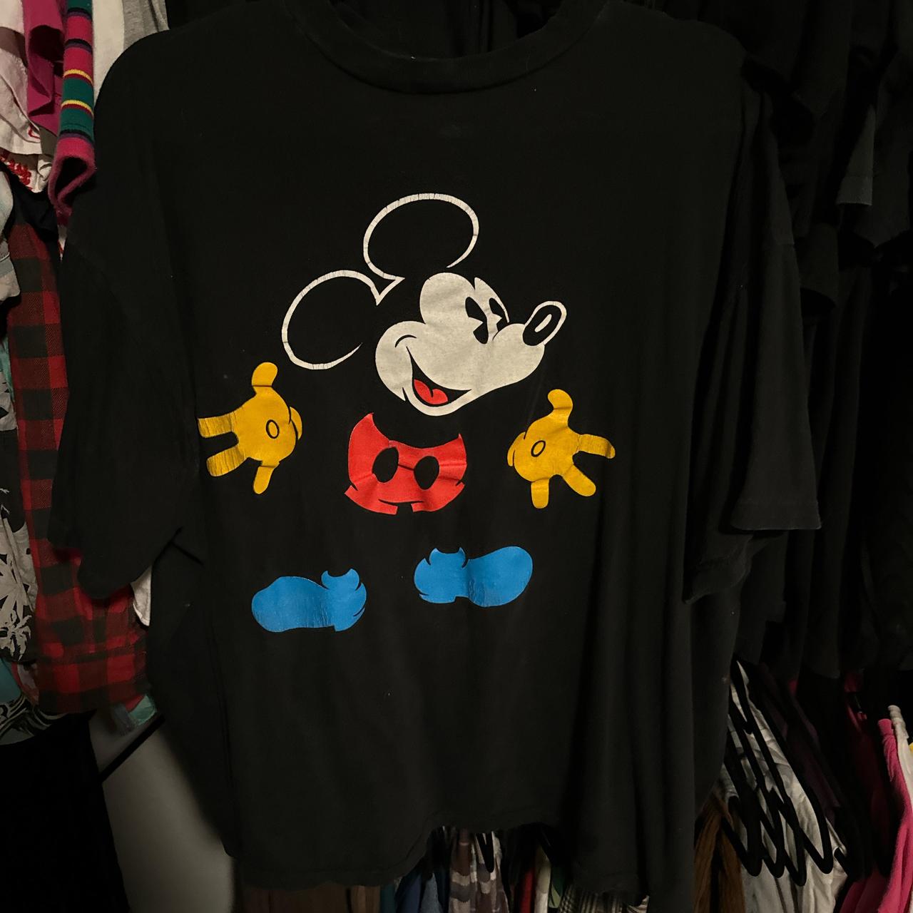 Disney Men's T-shirt Black XL – Real vintage Mickey Mouse very