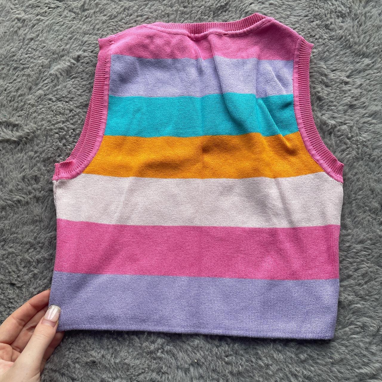 ZARA crop top Pink purple orange turquoise Worn... Depop