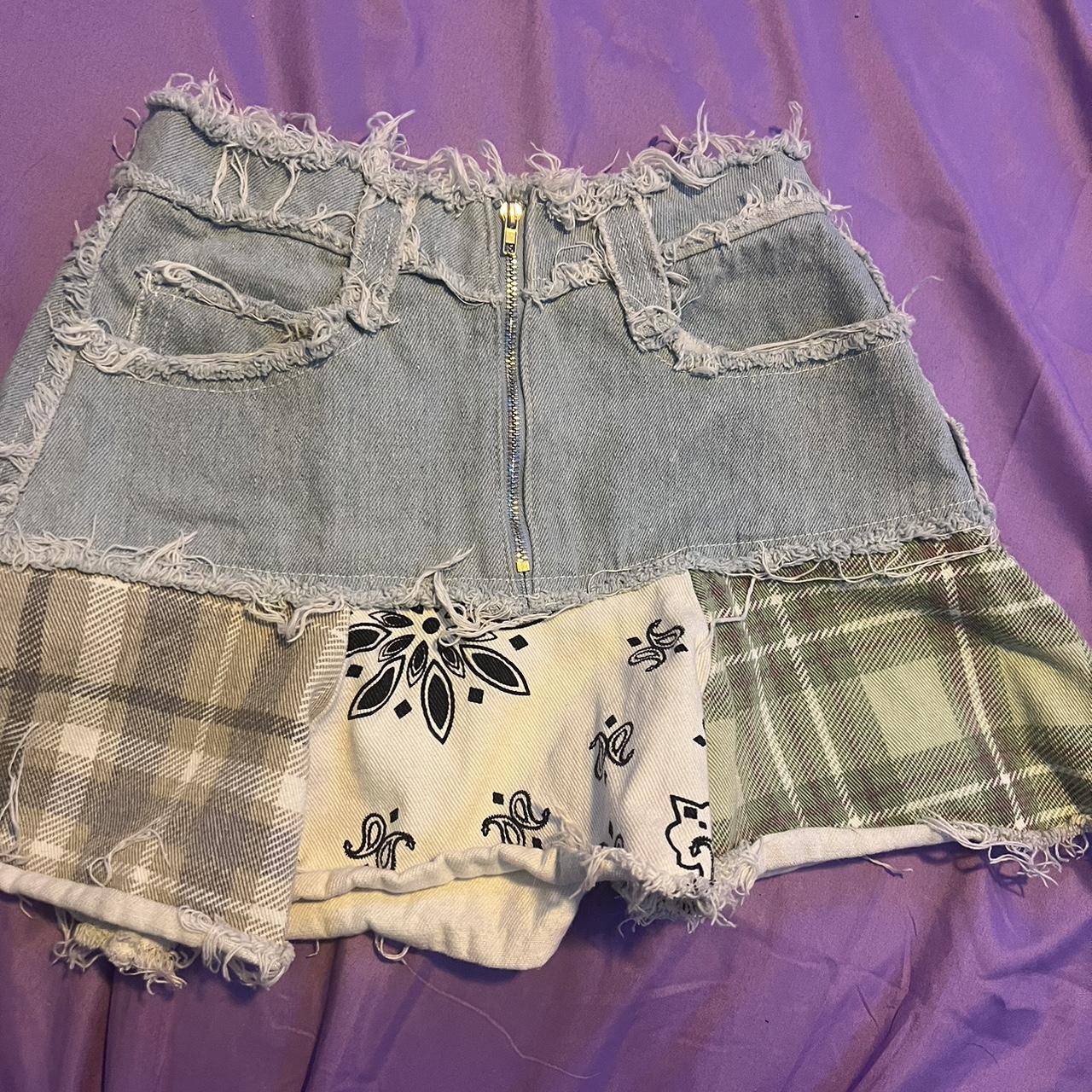 jaded london denim skirt sizes xxss barely worn Depop