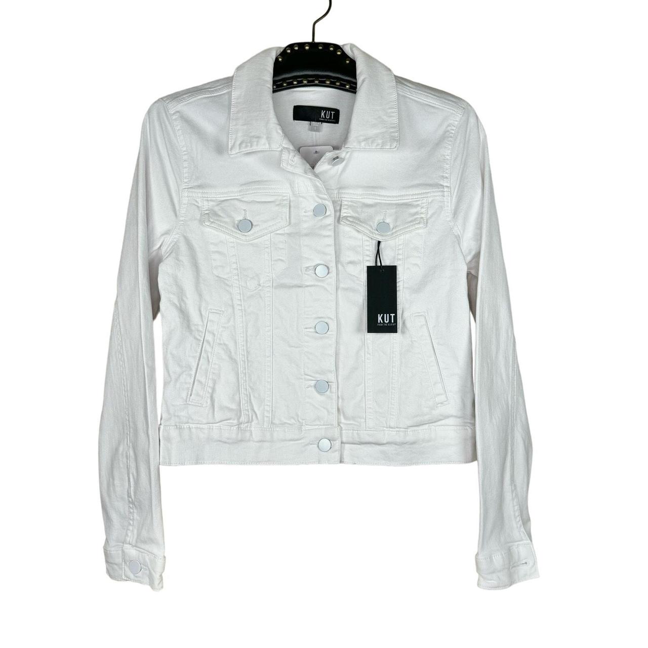 Kut from the kloth white denim jacket best sale