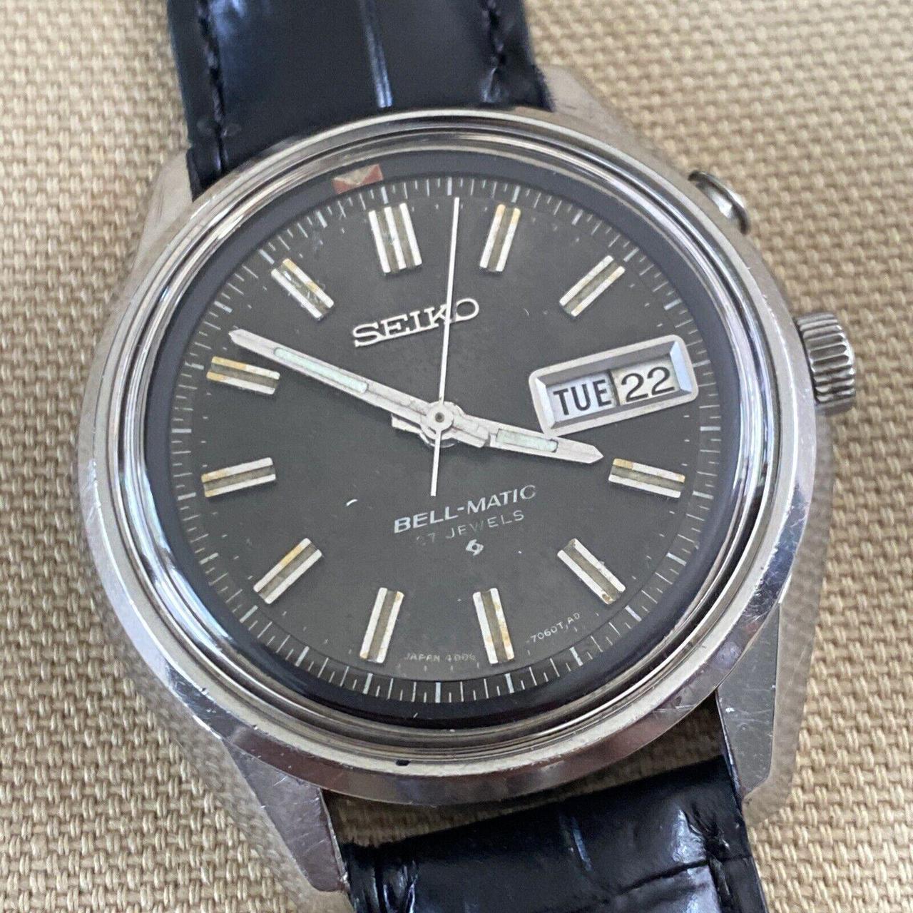 This rare Seiko Bell-Matic men's wristwatch is a... - Depop