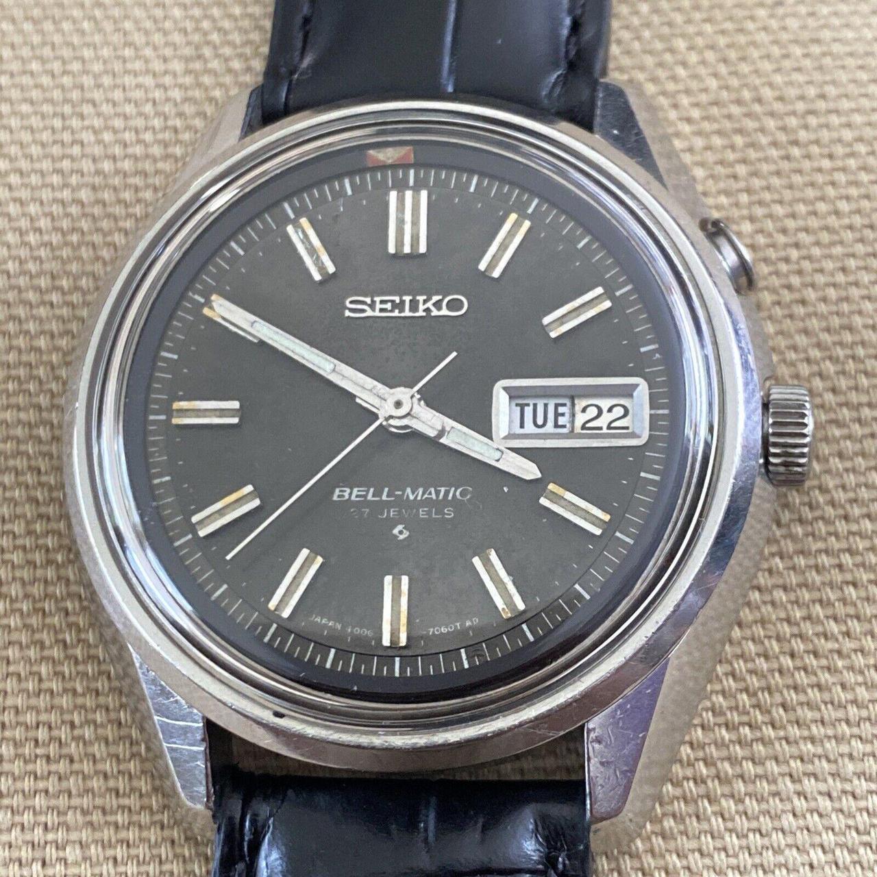 This rare Seiko Bell-Matic men's wristwatch is a... - Depop