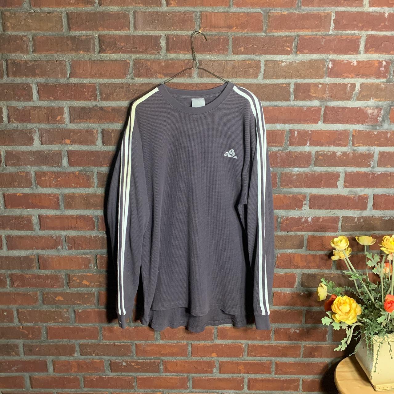 Vintage 90s adidas Faded brown thermal longsleeve... - Depop