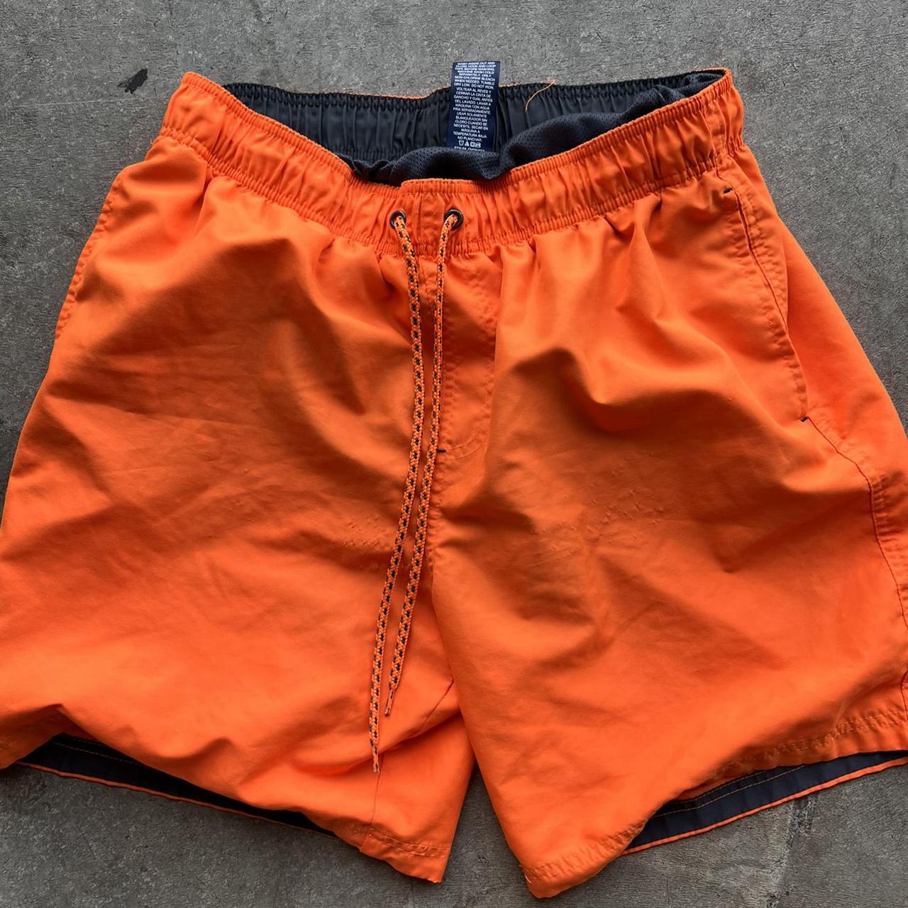 George Men's Orange and Black Shorts | Depop