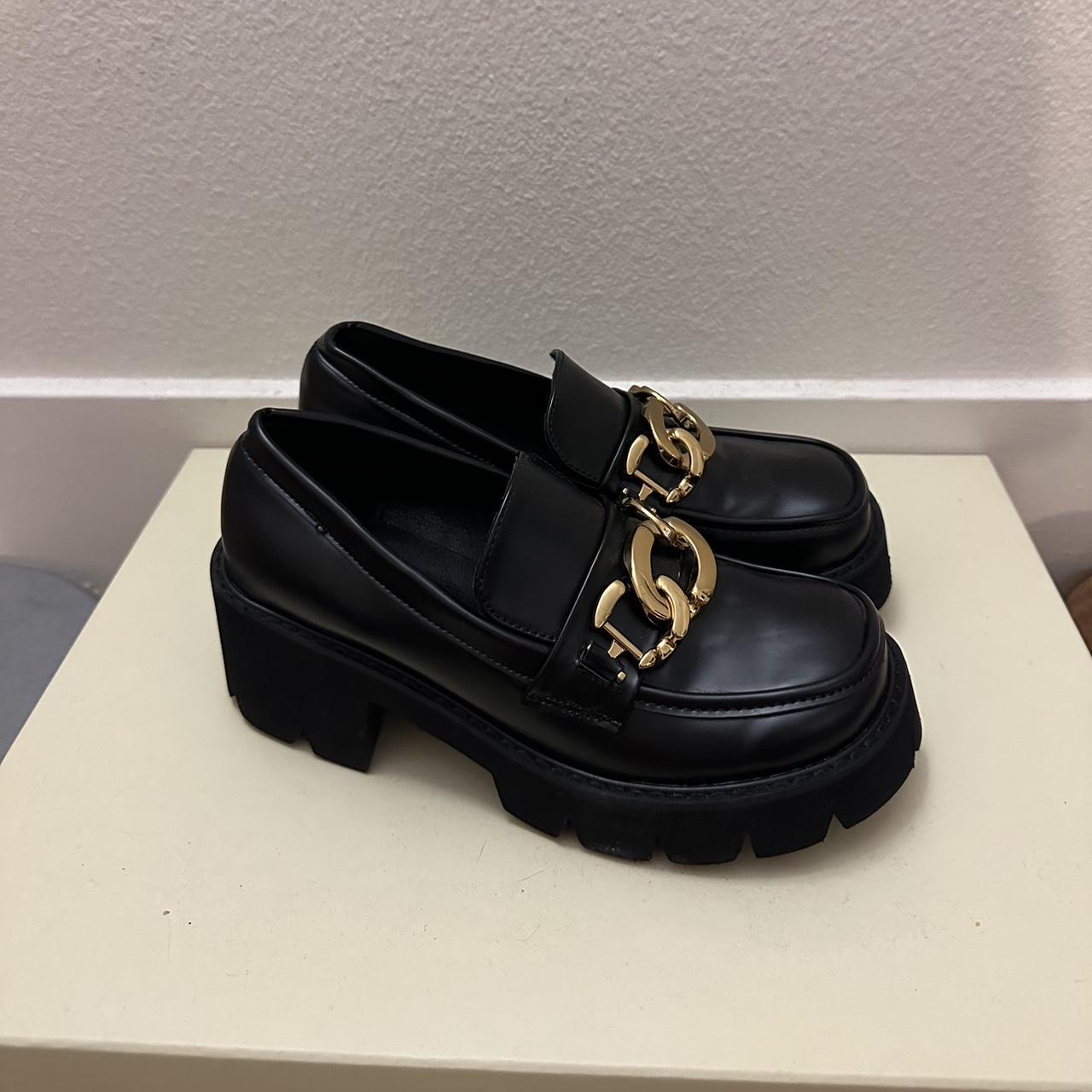 Black and gold loafers - Depop