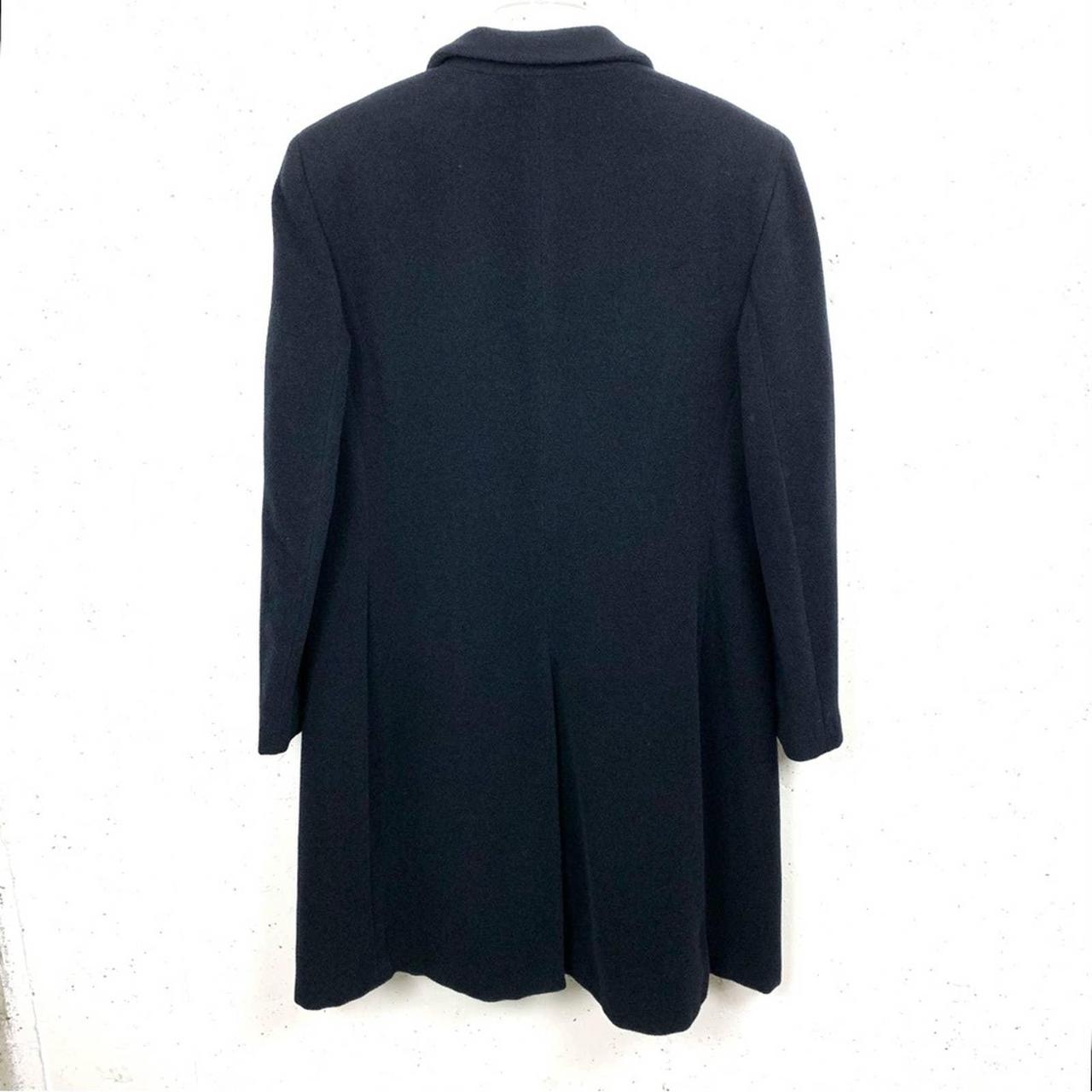 Giorgio Armani Vintage 80s Long Wool Coat Black... - Depop