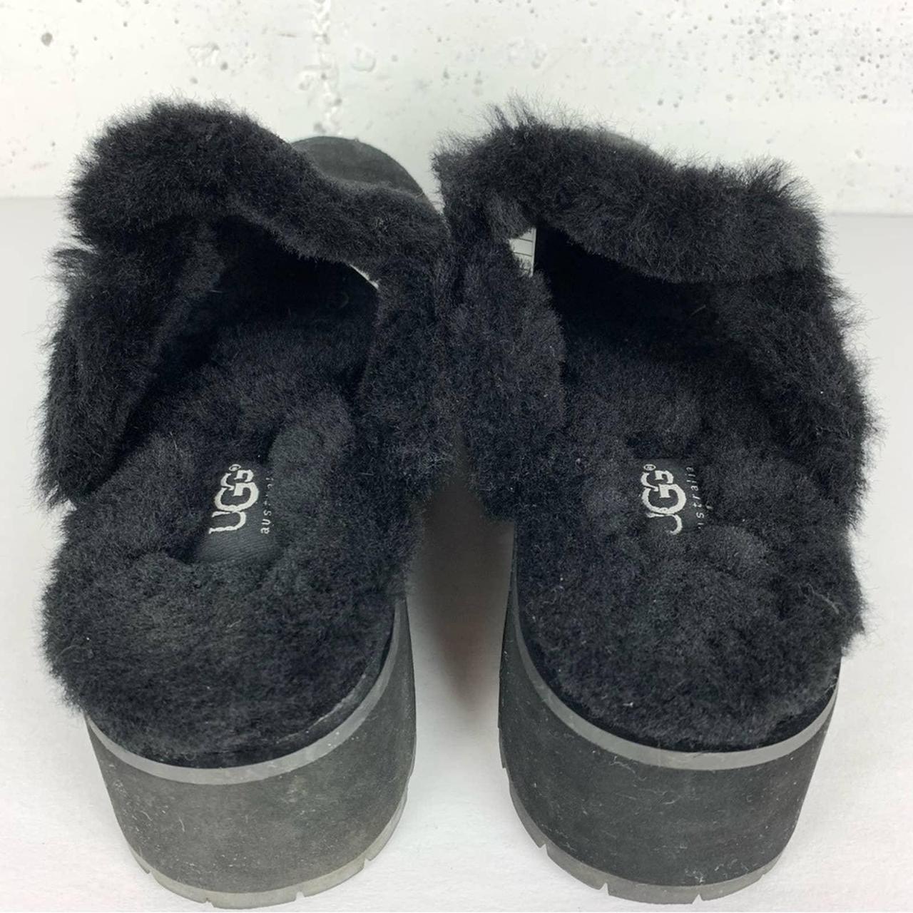 UGG Sheepskin Open Back Platform Floral Embroidered... - Depop