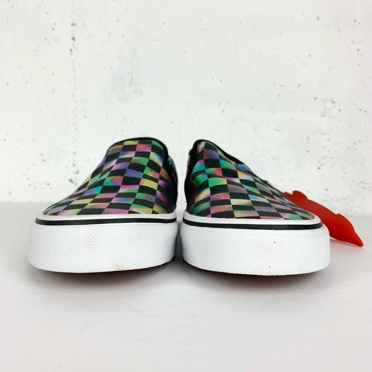 Vans Asher Iridescent Check Slip On Sneakers Size 7... - Depop