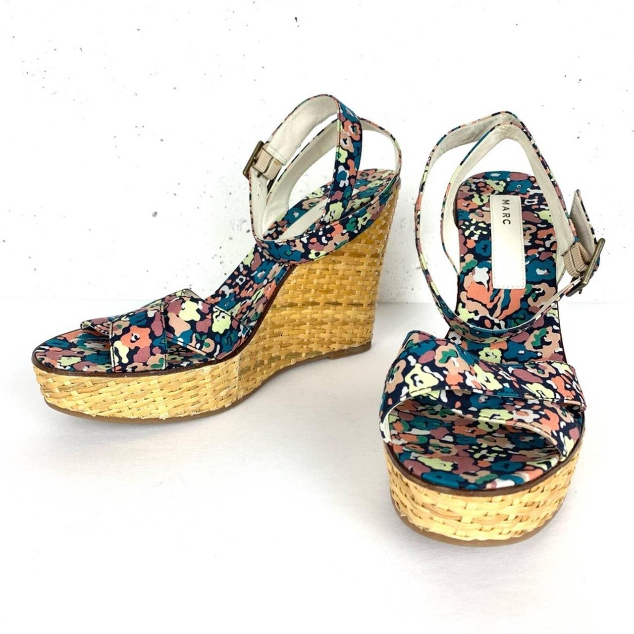 Marc Jacobs Cotton Patch Floral Wedge Heels Rattan Depop