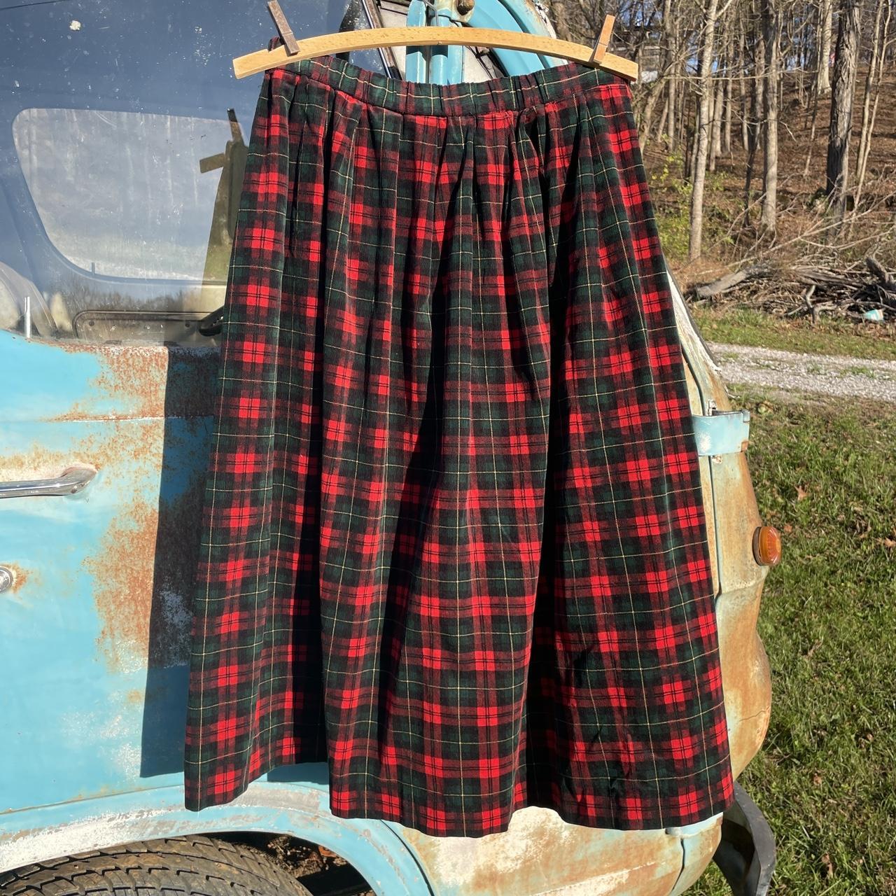 Susan Bristol Women's Velvet Skirt Red/Green L – 80s 90s red