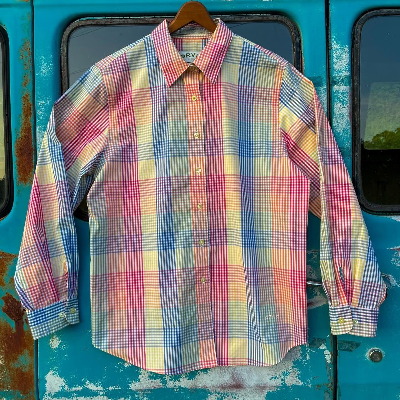 Orvis Men's Shirt - Multi - L – 90s Y2K rainbow p… - image 1