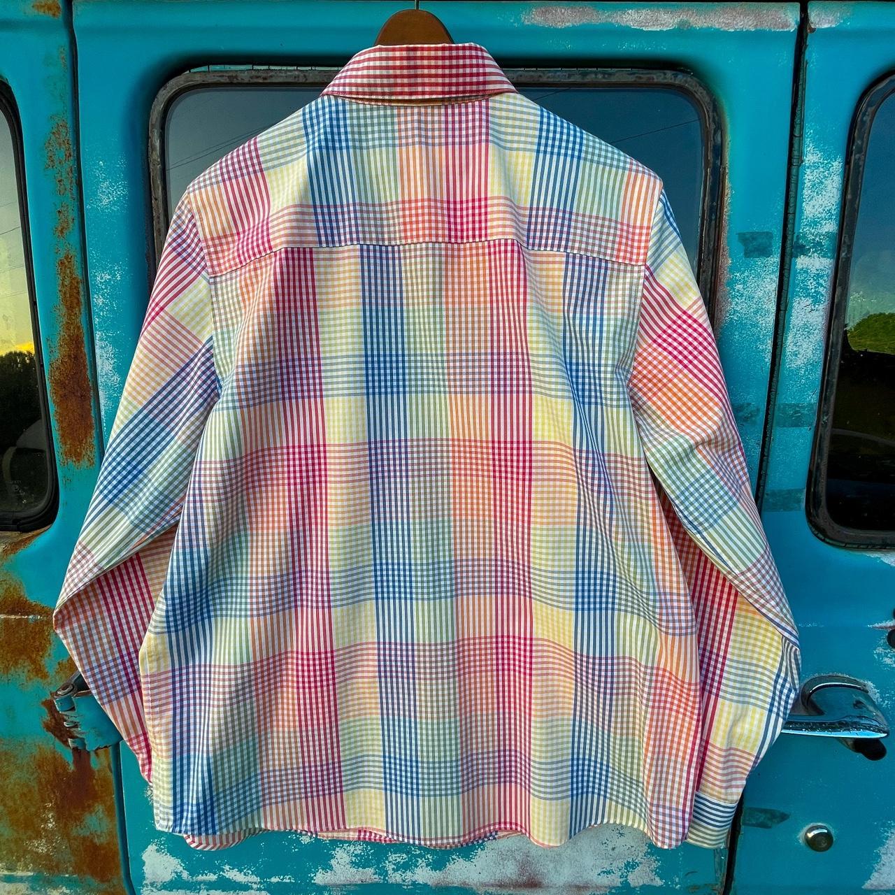 Orvis Men's Shirt - Multi - L – 90s Y2K rainbow p… - image 2