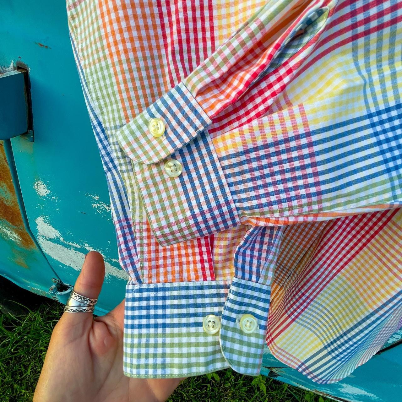 Orvis Men's Shirt - Multi - L – 90s Y2K rainbow p… - image 3