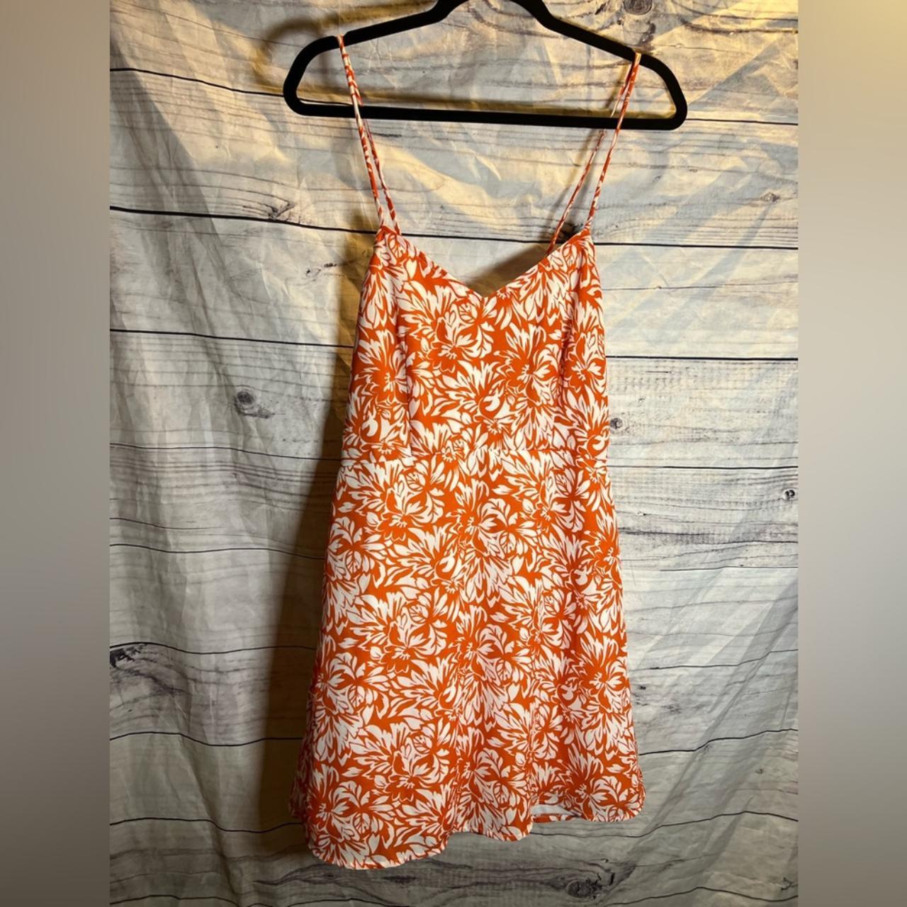 Orange patterned dress best sale